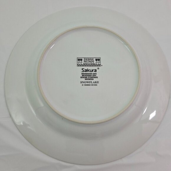 Sakura Debbie Mumm Snowflake 8” Stoneware Salad Luncheon Plates – Set of 4 - Picture 15 of 16